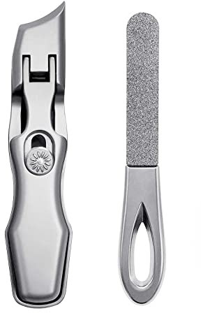 VOGARB Slanted Toe Nail Clippers for Thick Nails Extra Wide Jaw Opening Heavy Duty Large Ingrown Toenail Clippers Fingernail Cutters No Splash for Men Women Adult Seniors