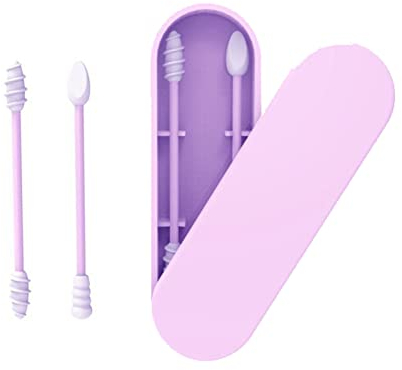 CalmGeek Silikon Wattestäbchen Stick Wiederverwendbare tragbare und reinigbare Ohr Q-Tip Grobe Reibung Wattestäbchen für Ohrreinigung Make-up 2 Stück