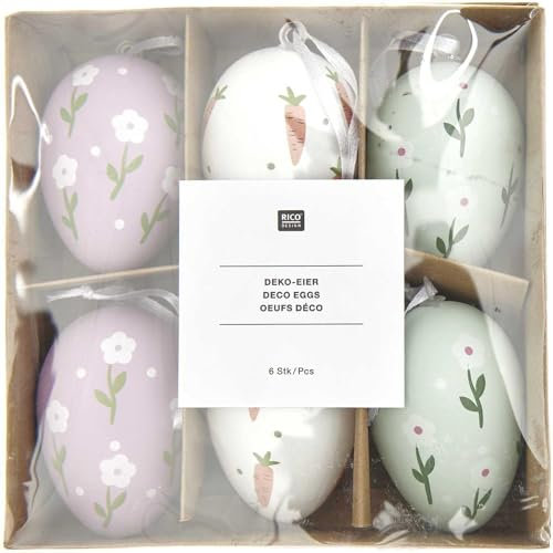 Deko-Eier Set - Lila/Weiß/Grün