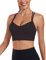 As Fariy Damen Cloud Longline Sport-BH U-Ausschnitt Spaghettiträger Trainings-BH Yoga Crop Tank Top (Schwarz,M)