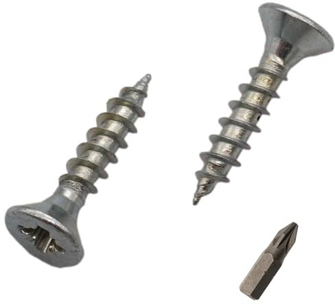 SKIR'CO (150 pièces) Vis à Bois Acier Zingué 3,5 x 18 mm, Tête Fraisée Pozidriv, Vis pour Aggloméré, PZ Entièrement Fileté