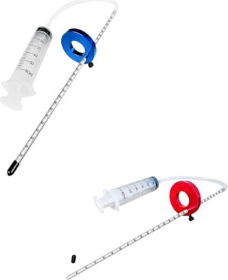 2 Pack Fork Oil Tool Fork Oil Level Tool Fork Oil Level Measurement Gauge Suspension Level Tuning Syringe with Adjustable Ring Capacity 60ml Works for Mountain Bike Motorcycle MTB