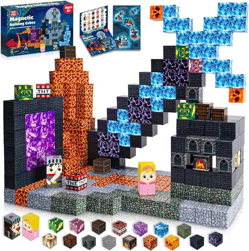 Goody King Magnetic Blocks - 150PCS Magnetic Building Blocks Dark Castle Sword Domain Toys for Montessori Toddler Birthday Gifts - STEM Toys for 3 4 5 6 7 8 9 10 Year Old Boys & Girls