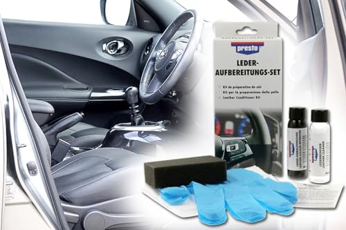 BISOMO Leder-Aufbereitungs-Set Presto, Lederfarbe, Farb-Auffrischung, Kratzer Schadstellen reparieren, Lenkrad, Taschen, Schuhe, Sattel, Gürtel, Sitze, Möbel, Jacken