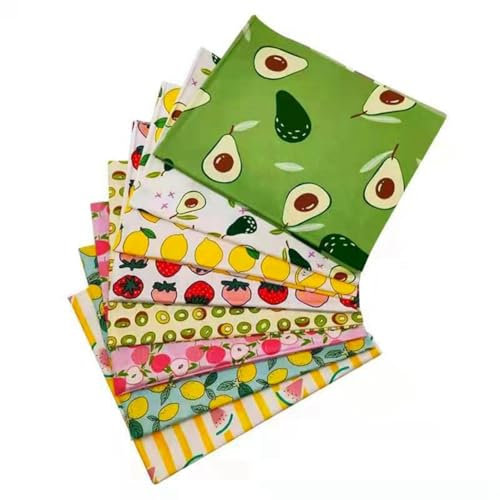 BrightGlow 8 Stück 25 * 20cm Baumwollstoff Stoffpakete 100% Baumwolle Quiltingstoff Bündel ZUN Nähen DIY Handwerk Patchwork Stoffe Baumwolltuch Quilting Stoffreste Obst