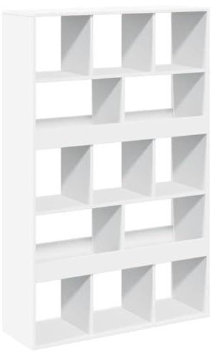 vidaXL Bücherregal, Standregal 13 Fächer, Raumteiler Regal für Wohnzimmer, Aufbewahrungregal Aktenregal Büroregal, Weiß Holzwerkstoff