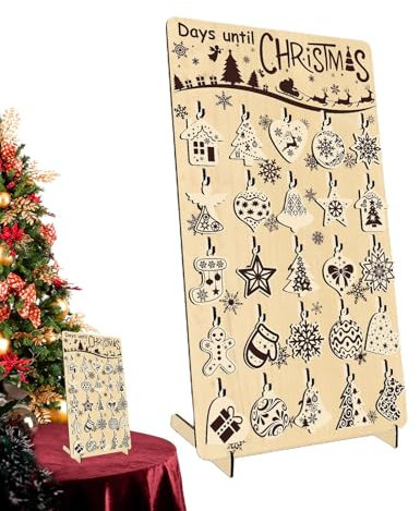 Vllold Weihnachten Adventskalender - 25 Tage Weihnachten Countdown Kalender, Festlicher Adventskalender, Countdown bis Weihnachtskalender mit 25 Ornamenten