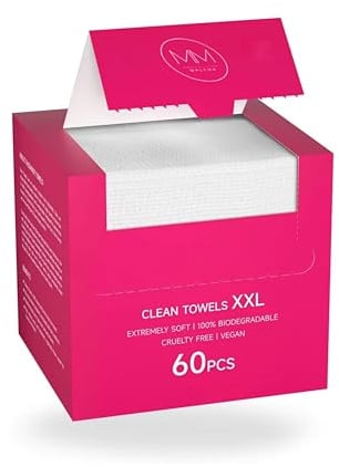 Toallitas Faciales Desechables XL (60 uds) – Algodón 100% Natural para Limpieza y Desmaquillado, Suaves e Hipoalergénicas para Piel Sensible