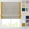 Barnes Blinds - Soft Textured Ara Blackout Roman Blinds -Durable Fittings Easy Fit (Grey/Gold Bordered 183cm)