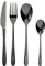 BERGNER PRAGA - Set di posate 16 pezzi in acciaio inox - Include 4 coltelli, 4 cucchiai, 4 forchette, 4 cucchiai - Elegante finitura nera - Resistente ed elegante per ogni occasione