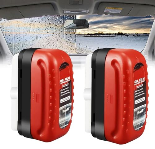 Ölabweisende Folie für Autoscheiben, Multifunktionale Kfz-Ölfilm-Reinigungsbürste, Glass Cleaning Board, Glas-Ölfilm-Entferner,Auto-Windschutzscheibenreiniger (Pack 2 - Am Beliebtesten)