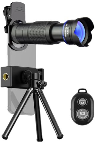Hanzete 36X Phone Telephoto Lens Kit with Mini Tripod Phone Clip Phone Holder Lens Bag Cleaning Cloth for Hiking Camping Wildlife Observation Moon Sports Game Concert Watching