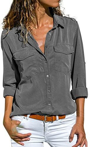 Cocila Vestiti Donna Rosa Day Prime Tuta Donna Elegante da Cerimonia Top Argento Paillettes Blusa Rosa Antico Elegante Camicia Coreana Donna Bianca Camicetta Donna XS Special Deals