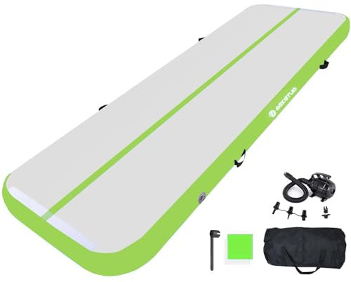 MEKETUM Airtrack Turn Matte 2m 3m 4m 5m 10/20cm Dicke Turnen Matten Aufblasbar Gymnastikmatte Rutschfest Sportmatte für Zuhause/Training/Tumbling/Yoga/Outdoor/Fitness (3M10)