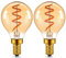 Century Light Vintage E14 LED Glühbirne, 3W Edison Filament Tropfenform Birne, Ersetzt 30W, 2200K Warmes Licht Leuchtmittel Für Dekorative Kronleuchter,50lm,230V,G45,Amber Glas,CRI90+,2 Stück