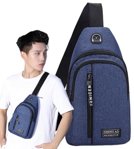 Nuyhadds Sling-Rucksack, Sling-Tasche | Atmungsaktive Oxford-Stoff-Brusttasche für Herren,Leichte Umhängetasche, Business-Pendelrucksack, Brusttasche