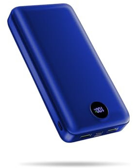 PDBEST PowerBank 50000mAh große kapazität, 22,5W schnelles Aufladen externer Akku USB-C 3 Ausgänge und 2 Eingänge LED Display Power Bank kompatibel mit iPhone iPad Android usw Blau