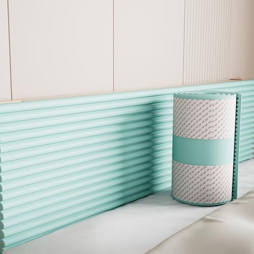 Wandkissen, Kissen Panel Wand 1.2cm Dick, Wandpolster Selbstklebend, Polsterpaneel Wand, Anti-Collision Wandpaneele, Bett Kopfteil Gepolstert für Schlafzimmer, Wandschutz(Green,40 cm x 2 m 1pc)