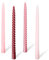 Party-Dinner-Kerzen, Farbverlauf, gedrehte Spiral-Kerzen, lange Brenndauer von 6 Stunden, geruchlos, rauchfrei, für Kerzenhalter, Tischessen, Geburtstag, Zuhause, Party-Dekoration, 4 Stück (rosa