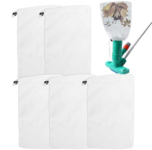 Sac en filet pour aspirateur de piscine, fournitures de terminateur de feuilles, sac d'aspirateur de piscine Gulper 30 x 22,9 cm, cordon de verrouillage pour aquariums, étangs, feuilles et débris
