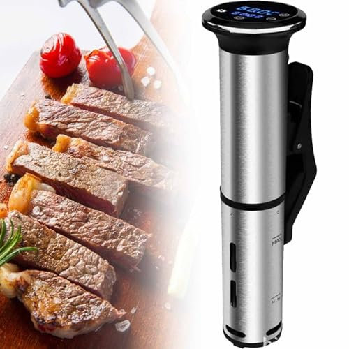 NVYAZJ Cuiseur sous Vide, Cuiseur De Précision Ultra-Silencieux en Acier Inoxydable, Écran Tactile LCD, Contrôle Précis De La Température 25~95°C, Étanche IPX7 pour Les Débutants À La Maison