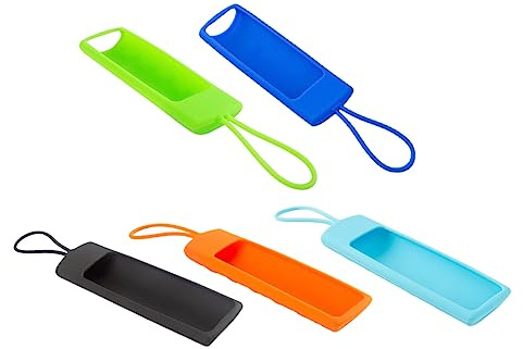 SHOWERORO 5 Stück Teiliges Silikon Schutzhüllen Set für Stick Fernbedienung Flexible Kratzfeste Cover Schwarz Grün Blau Braun Hautfreundlich für Tv Stick Zubehör