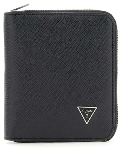 GUESS Geldbörse Milano Zip Around Wallet Black schwarz
