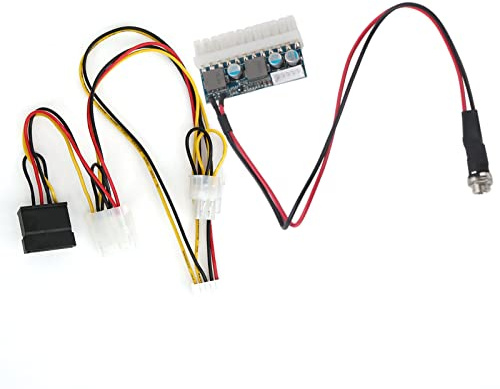 Baxnore Módulo de Fuente de alimentación ATX de 180 W CC, Fuente de alimentación Mini ITX silenciosa sin Ventilador de 24 Pines para PC, Equipo de Juegos, HTPC, computadora industr
