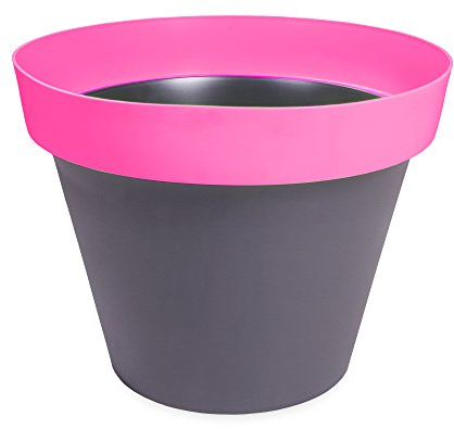 Ondis24 Blumentopf Pflanzkübel Toskana Bicolor zweifarbig grau pink 76 Liter Indoor Outdoor