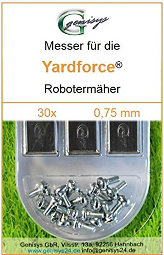 Genisys 30 Ersatz-Messer Qualitäts-Klingen 0,75mm kompatibel mit Yardforce SC 600 Eco SC600-Eco SA 900 SA900 SA 600 H SA600H