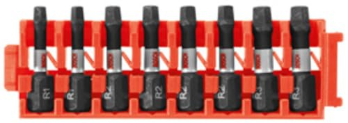 BOSCH CCSSQV108 8-Piece Assorted Set 1 in. Impact Tough Square Insert Bits with Clip for Custom Case System