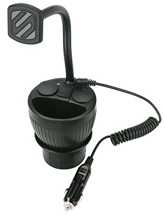 Scosche MAGPCUP MagicMount PowerHub Magnetic Cup Holder Phone Mount for Car, Black