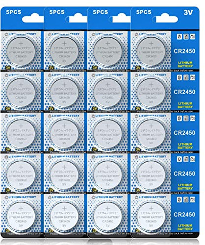 GutAlkaLi 3V Lithium-Knopfzelle CR2450 Batterien, 20er Votivkerzen, Teelichter, Video, Computer, Rechner, IC-Karten, elektrische Produkte, Silber