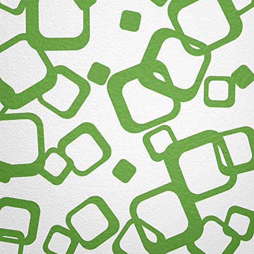 WANDfee Wandtattoo Vierecke 60 Aufkleber FARBWUNSCH Wandaufkleber Kinderzimmer Fliesenaufkleber Badezimmer Küche hellgrün hellgrün