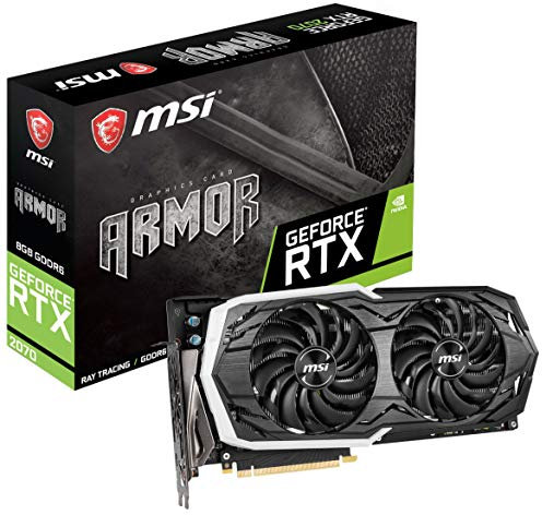 MSI GAMING GeForce RTX 2070 8GB GDRR6 256-bit HDMI/DP/USB Ray Tracing Turing Architecture HDCP Graphics Card (RTX 2070 ARMOR 8G OC)
