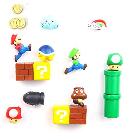 17 Pcs Mario Fridge Magnets Set, Refrigerator Magnets, Office Magnets/Calendar Magnet/Whiteboard Magnets/Mario Decorative Refrigerator Magnets Kitchen Kit