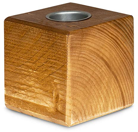 levandeo Teelichthalter Holz Massiv 10x10cm Eiche Farbig Kerzenständer Kerzenhalter Rustikal Natur Tischdeko
