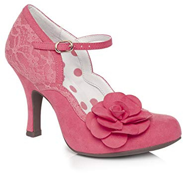 Ruby Shoo Women's Pink Josie Lace Mary Jane Pumps UK 7