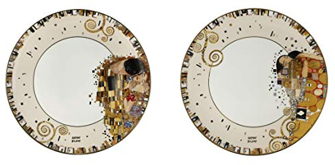 CREAFLOR HOME 2er Set Gustav Klimt Frühstücksteller Der Kuss + Die Erfüllung D. 23cm Goebel