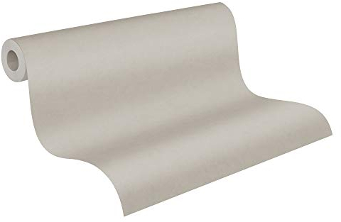 A.S. Création Papier Peint Uni New Life Papier peint intissé 10.05 m x 0.53 m Gris Taupe Fabriqué en Allemagne 376954 3769-54
