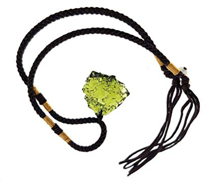 KKPLZZ Moldavit Kristall-Halskette, unregelmäßiger Stein-Anhänger, natürlicher Kristall, Energiestein-Halskette, Moldavit-Schmuck, Halskette,