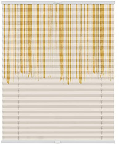 Lichtblick Plissee Klemmfix mit Motiv, ohne Bohren, Verspannt, Blickdicht, Lichtdruchlässig, Made in Germany, Julia Schumacher, Flowing Honey - Gelb 60 x 130 cm (B x L)