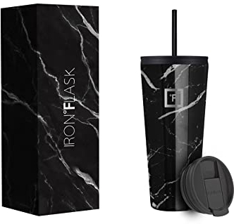 950 ml Insulated Tumbler with Straw Lid - Cold 20hrs & Hot 5hrs Drinks - Double-Walled Stainless Steel Leakproof Travel Mug - Cupholder Friendly Thermal Cup Coffee Flask