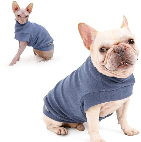 Oslueidy Haustier Pullover Weicher Hunde Pullover, Hundemäntel Plüsch Winter Hündchen Kätzchen Weste Kleiner Hund Jacke Warme Kleidung für Welpen Chihuahua Teddy Haarlose Katzen Bulldogs Kleines Tier