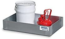Denios Auffangwanne aus Stahl | verzinkt | BxHxT 400 x 120 x 600 mm | Volumen 20 Liter | Arbeitssicherheit Notfall-Umweltschutz-Produkte säurefest