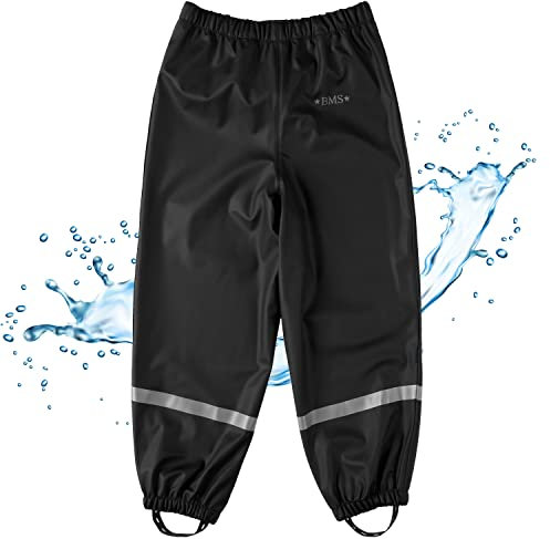 BMS Regenbundhose 100% wasserdicht für Kinder schwarz 140