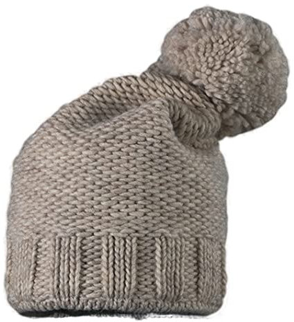 Generisch Starling Damen Wollmütze Strickmütze mit Pompon und Fleecebesatz Hana (Türkis)