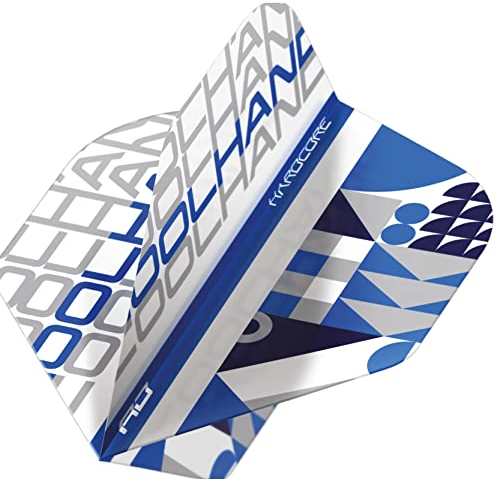RED DRAGON Luke Humphries Cool Hand Hardcore Stack White and Blue Dart Flights - 3 Sets Per Pack (9 Flights in Total)