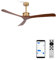 CREATE / WIND LARGE DC/Ventilatore da soffitto con WIFI XL, con motore DC oro, con pale in legno scuro/Silenzioso, timer
