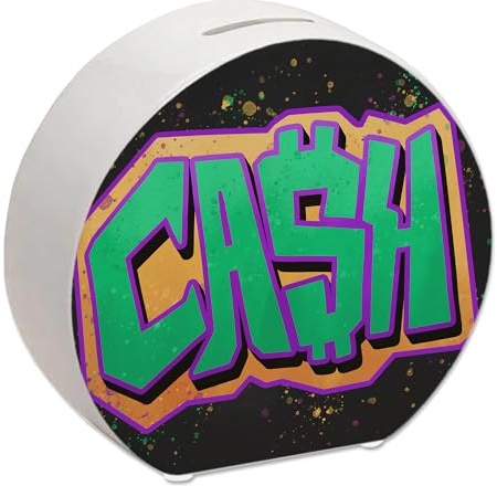 Cash Graffiti Spardose Coole Sparbüchse mit Graffitimotiv als kreatives Geldgeschenk für Kinder und Jugendliche die Graffiti mögen